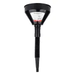Juodas lankstus piltuvėlis kurui, skysčiui ir vandeniui su sieteliu, 16 cm amio-04038