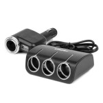 cigarečių degiklio lizdo skirstytuvas su įkrovikliu ir lempute 12v 24v 120w 80cm amio-04360
