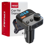 Automobilinis FM siųstuvas 1 × USB-A 1 × USB-C 12 V 24 V amio-04647