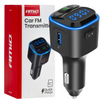 Automobilinis FM siųstuvas su „microSD“ kortele, 1 × USB-A, 2 × USB-C, 12 V, 24 V, amio-04651