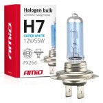 H7, 55w, 12v, itin baltas, px26d, e4