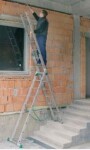 Kopėčios 3x8 su pakopos modifikacija 5,13m