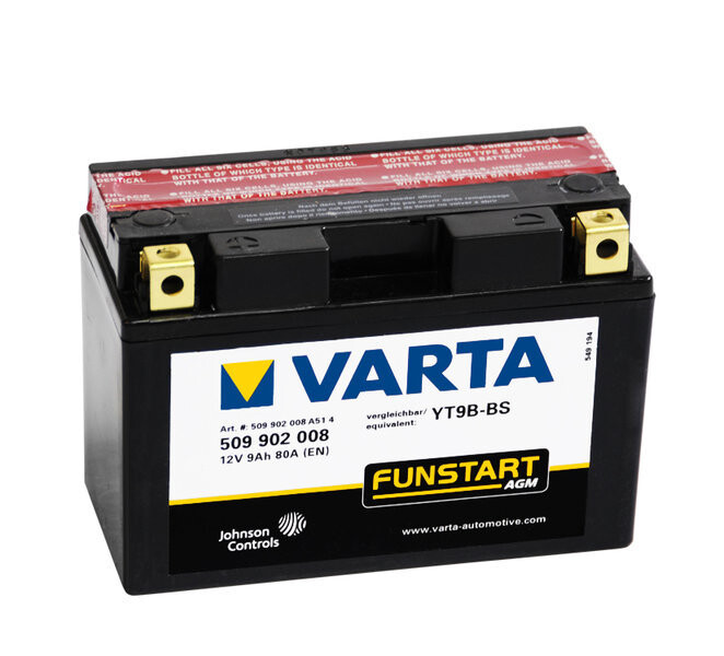 Motociklo akumuliatoriaus strypas 12v 8ah 110a 149x70x105 -/+ yt9b