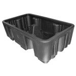 statinės padėklas su surinkimo vonia. 2x200l statinėms. plastmasinis. į euro bazę. ir tt
