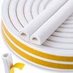 Langų ir durų sandariklis EPDM D-profilis 12x10mm baltas 50m keltin