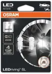 Stiklinio pagrindo lemputė 12v osram ledriving sl led w5w t10 w2,1x9,5d 6000k 2vnt